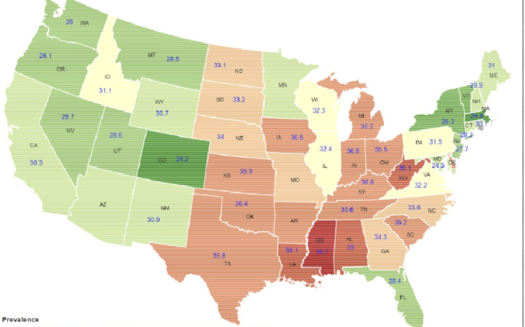 States With The Highest Obesity Rate